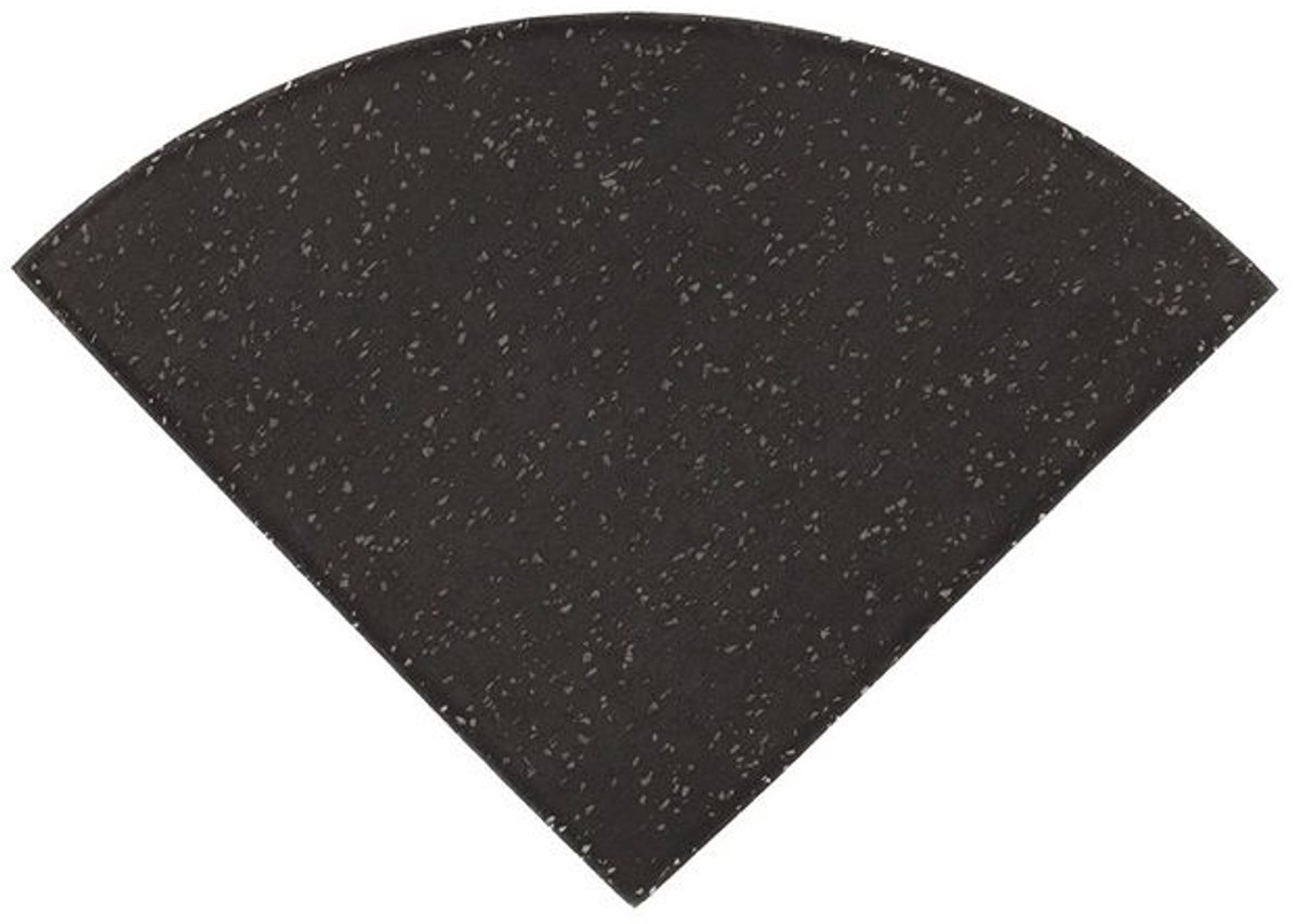 Hoekstuk rubber rand sportvloer 'FIFTEEN' - 25x25 cm - 20 mm - Donkergrijs / Zwart