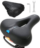 Dayshake Fietszadel - Incl. Zadelhoes - Reflecterend en Ventilerend - Heren / Dames - Waterdicht Fiets Zadel - Zwart
