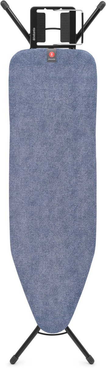 Brabantia Strijkplank B 124 x 38 cm Denim Blue met strijkijzerhouder