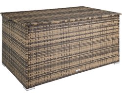 Imperatoris - Opbergbox met Aluminium Frame - Tuinkussenbox - Waterdichte Tuinbox met Deksel - Opbergdoos - Opbergboxen voor Buiten - Tuinmeubelen - Polyrotan Opbergboxen - 750 Litre - 145 x 82,5 x 79,5 cm - Natuur