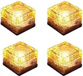 Bol.com Solar Grondspot(4 stuk Maat L )-Solar Ice Cube LED- -Solar Tuinverlichting-Tuinverlichting op zonne energie10cm*10cm*5.5... aanbieding