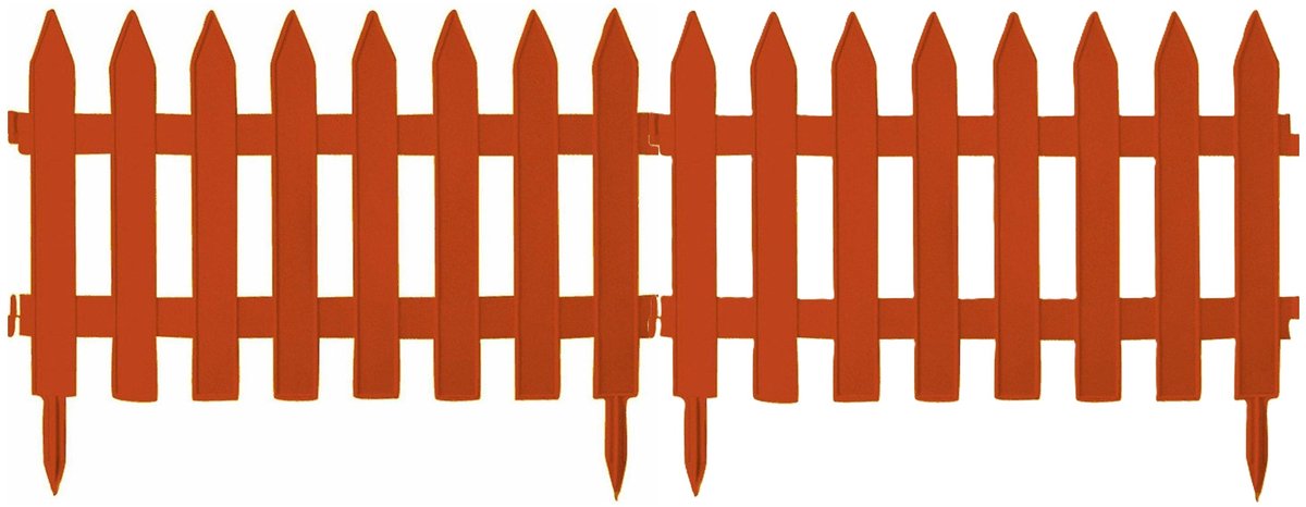 Prosperplast Tuinhekjes - 14x stuks - kunststof - 640 cm - terra - borderrand - tuinafscheiding