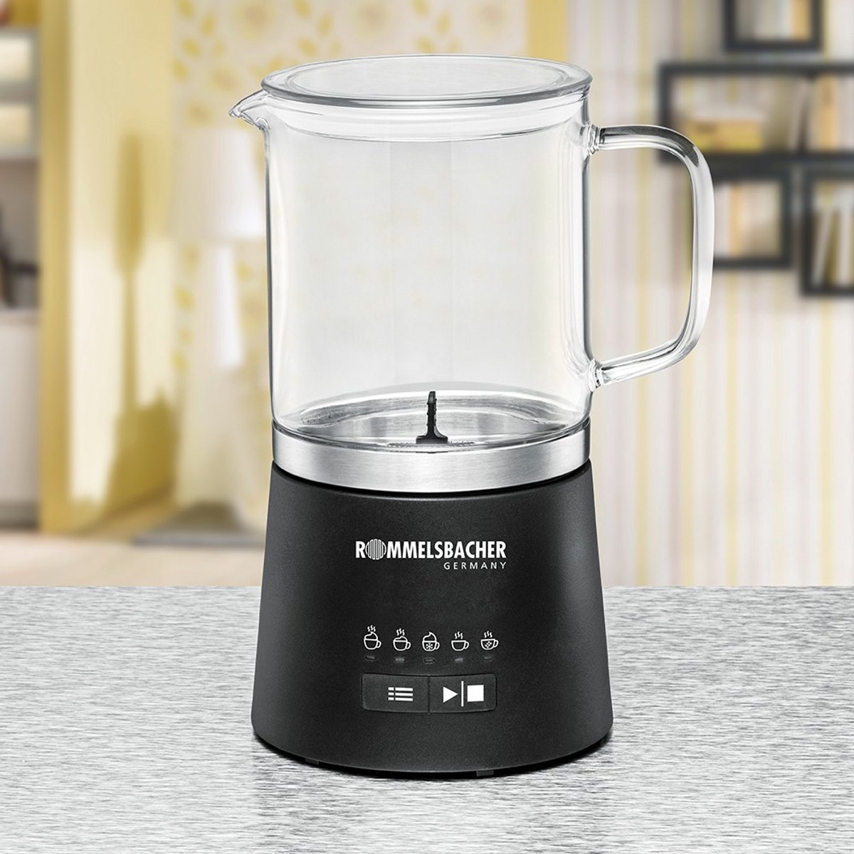 ROMMELSBACHER MS 625 Melkopschuimer met Glazen Kan, 5 Programma's voor Cappuccino, Latte Macchiato, Chocolademelk, Geschikt voor Plantaardige Melk, Testsieger ETM 2026 — cadeau in Kookcadeaus - foto 6