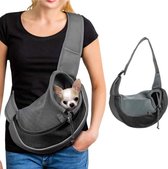 Honden Draagtas - Honden Draagzak - Hondentas - Draagzak Hond - Draagtas Hond Voor Onderweg - Dierendraagtas - Schouder Hondentas - Reistas Kat - Huisdieren Reistas - 33 x 23 Cm - Geschikt Voor Minder Dan 4 Kg - Zwart