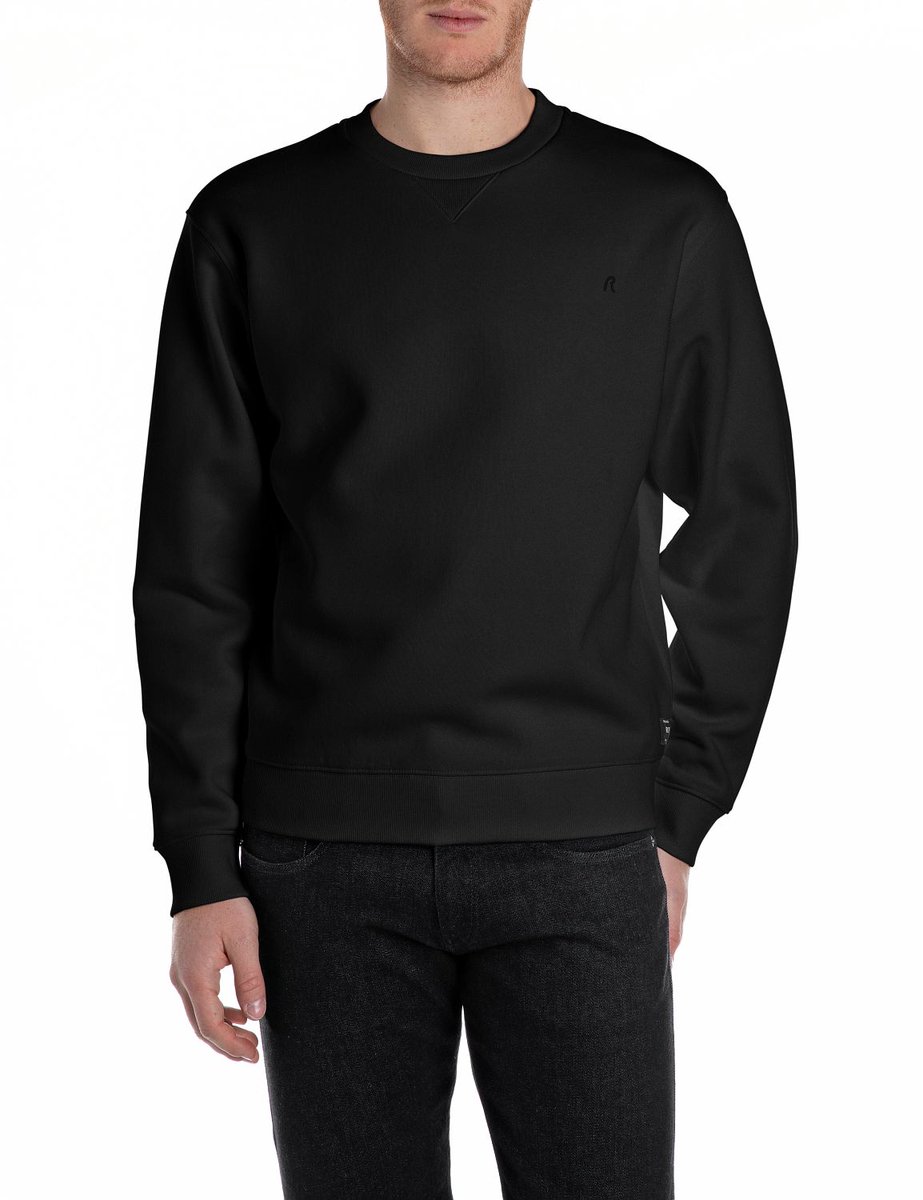 Replay Heren Sweatshirt regular fit Zwart 3XL Ronde Hals Volwassenen