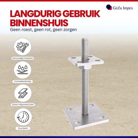 GeZu Impex Support de Poteau à Enfoncer Rond 81 x 600 mm Galvanisé à