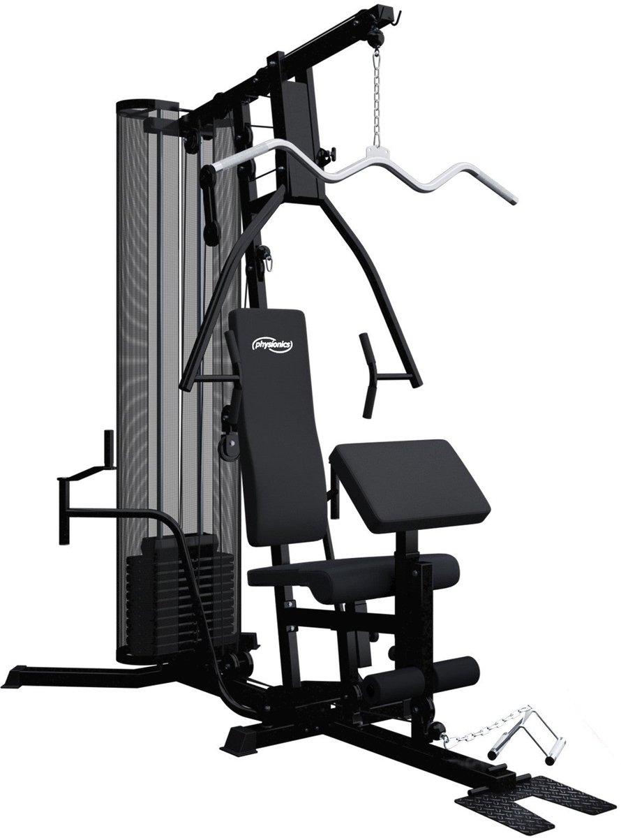 Physionics Krachtstation - Complete Homegym - Met 66 kg Gewichten