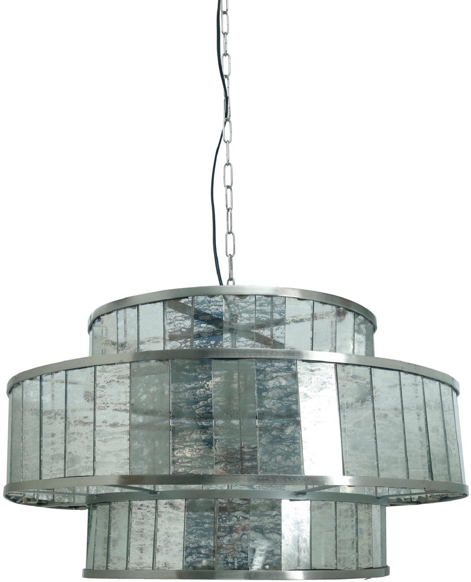 PTMD Render Ronde Hanglamp Antiek - H41xØ71 cm - Ijzer/Glas - Messing