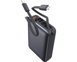 Xssive PB46 Powerbank 20000 mAh met ingebouwde Kabels - Geschikt voor Apple iPhone & Samsung - 22.5W Snellader - Externe Accu - Noodpakket