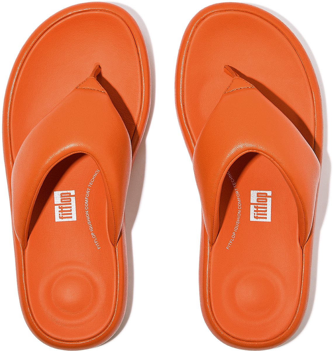 FitFlop FitFlop Iqushion D-Luxe Padded Leather Toe-Post Sandals ORANJE - Maat 41