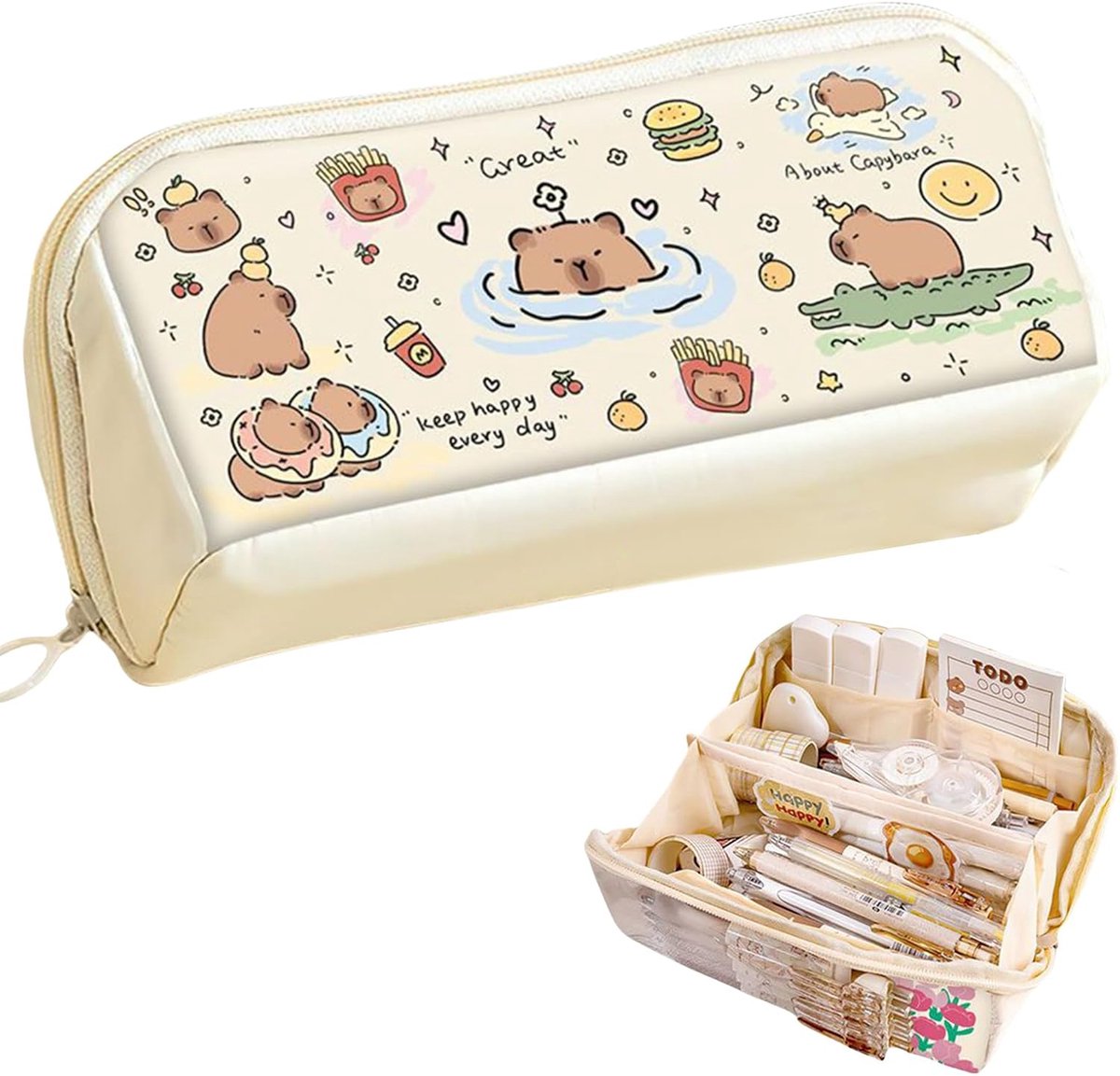 Qikam Trousse à Crayons Capybara,Trousse à Crayons Capybara - Étui à