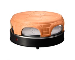 Emerio Pizzarette Origineel - 6 Persoons Pizza Oven - Handgemaakte Terracotta Koepel - 6 Geïsoleerde Bakspatels - RVS Bakplaat - Gourmetstel - PO-115848.1 1500W