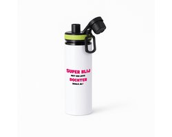Hacebo® - super blij met een lieve dochter zoals jij waterfles met draaidop groen - Dochter - de liefste dochter - verjaardag - cadeautje voor dochter - dochter artikelen - kado - geschenk - water fles - 850ML