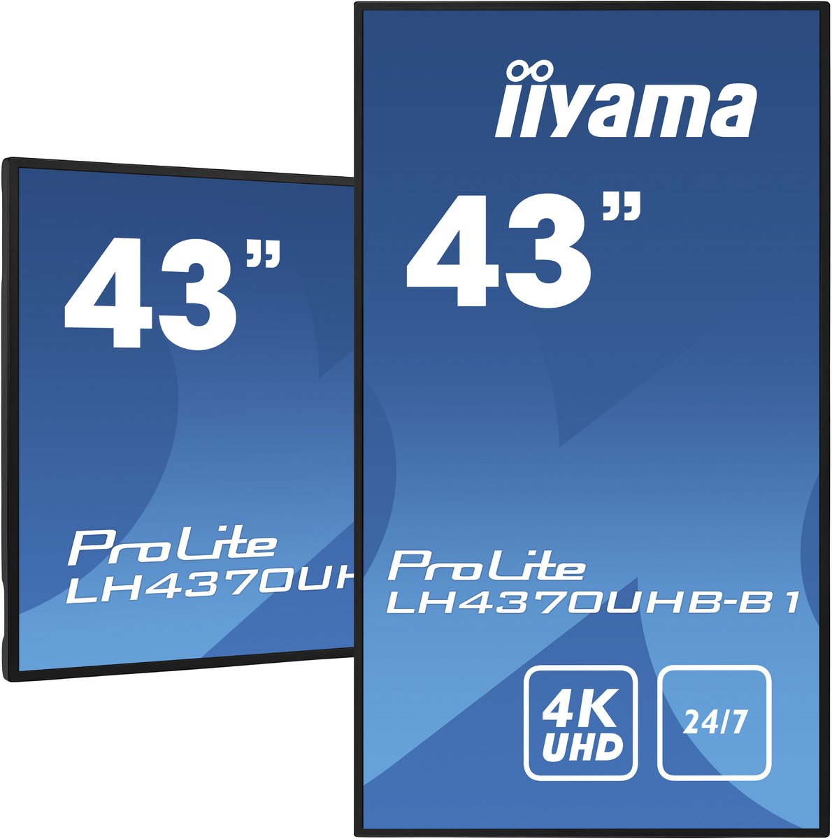 iiyama LH4370UHB-B1 beeldkrant Digitale signage flatscreen 108 cm (42.5") VA 4K Ultra HD Zwart Type processor Android 9.0