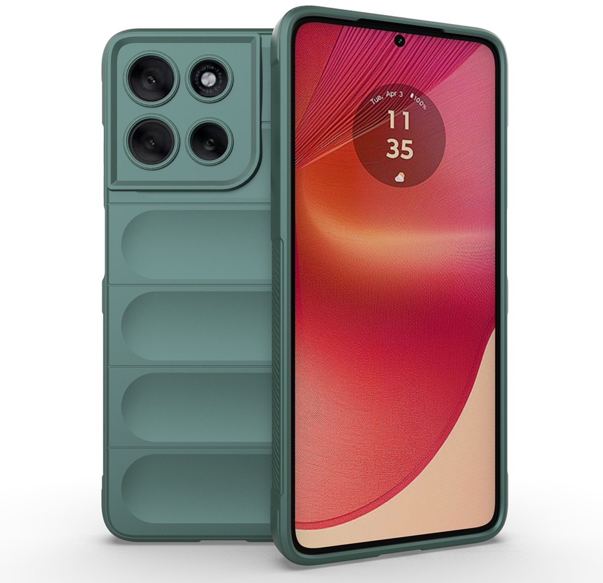 MobyDefend Hoesje - Geschikt voor Motorola Moto G56 - TPU Gripcase - Groen
