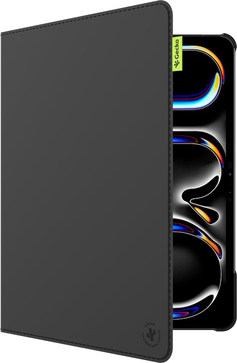 Gecko Covers - Tablet Hoes / Cover gemaakt van Cactusschil geschikt voor iPad Pro 13 (2025 / 2024) M5 / M4 - Slaap/Wake functie - Zwart