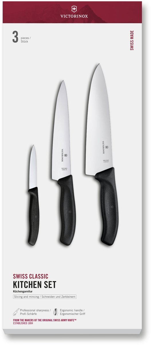 Victorinox Swiss Classic Keukenset 3-delig - Zwart - Giftbox