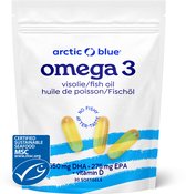 Arctic Blue - Omega 3 Visolie Capsules - 550 mg DHA + 275 mg EPA - Met Vit D - 30 Doseringen - MSC Keurmerk