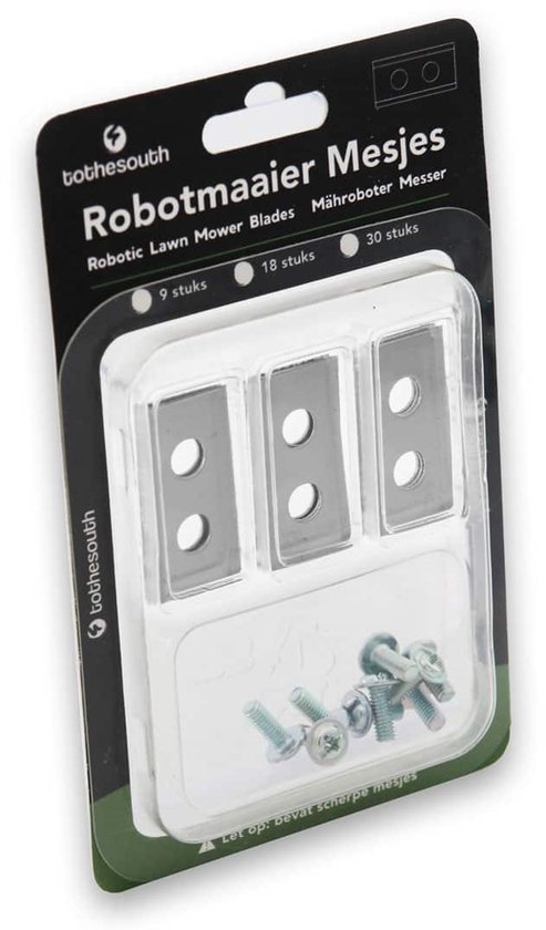 To the South® Lames de tondeuse à gazon robotisées en acier adaptées à Worx Landroid WR111MI - 9 pièces