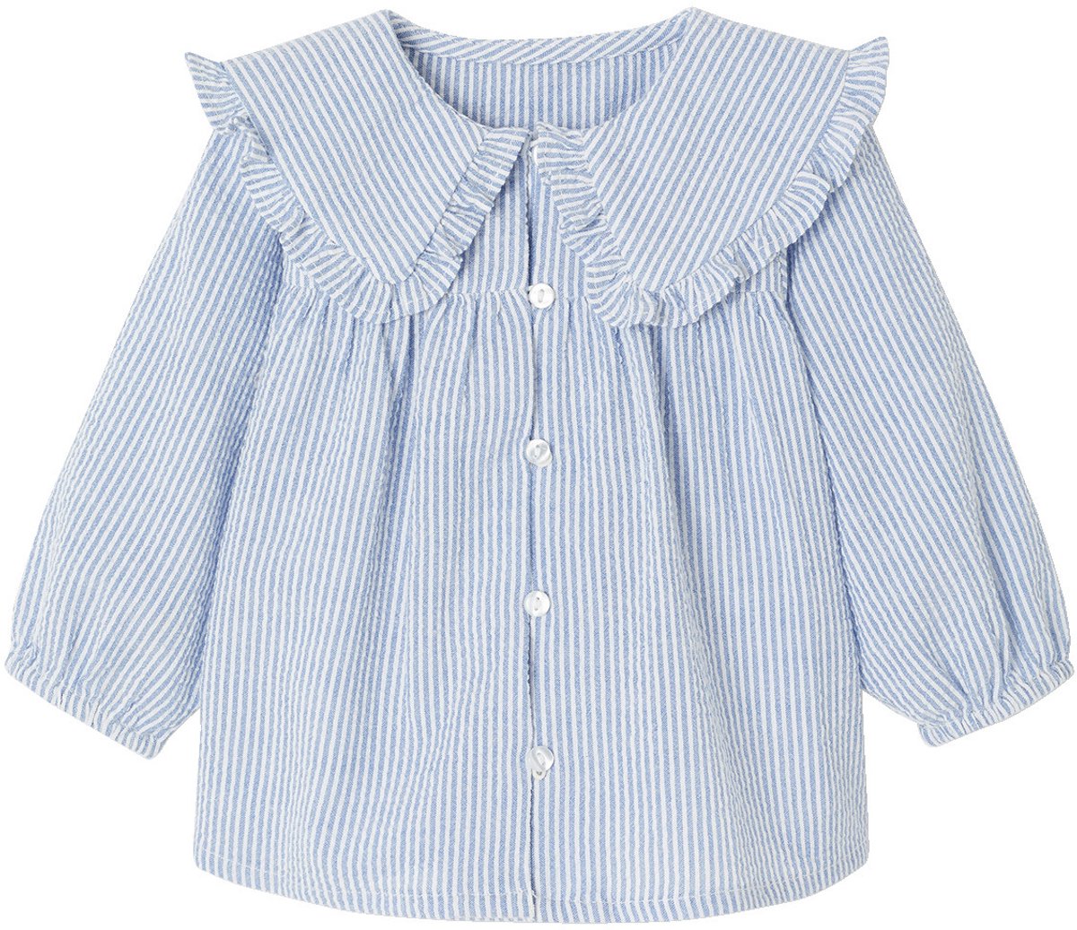 Vertbaudet Gestreepte babyblouse in seersucker
