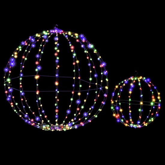 COSTWAY Lichtbol voor Kerstmis, 2 stuks led-ballen om op te hangen en neer te zetten, Ø 30/56 cm, decoratieve bol, kerstdecoratie, kerstverlichting voor binnen en buiten