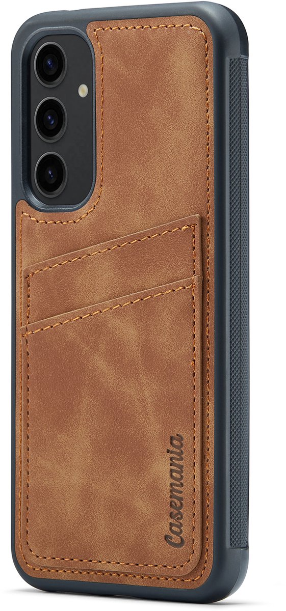 Casemania Hoesje Geschikt voor Samsung Galaxy A17 5G - Sienna Brown - Luxe Back Cover met Pasjeshouder - Kunstleer Portemonnee Telefoonhoesje