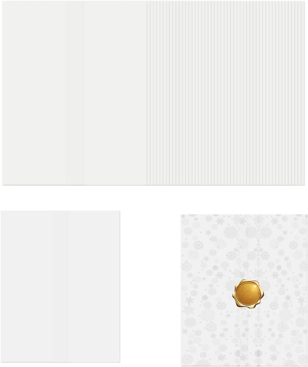 Allecto Plus - Voorgevouwen vellum jassen voor bruiloft uitnodigingen - 50 stuks - 127 x 178 cm - Papier voor bruiloft enveloppen - Babyshower - Verjaardag.