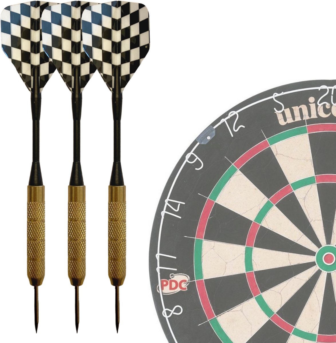 Black/White Darts - 3 Stevige Complete Dartpijlen - Darts Accessoires - Dartset - Dartpijlen - Darts Pijlen - Darts Flights - Darten - PROFESSIONEEL - 3 Pijlen