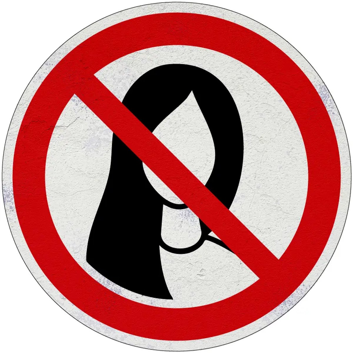 Loshangend haar verboden verbodsbord | Sign Again materiaal | 40 cm