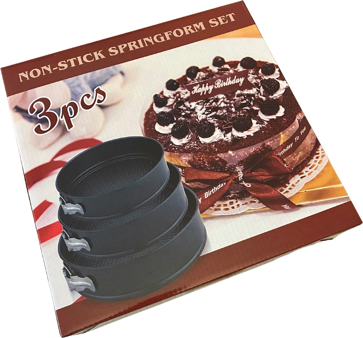 3-Delige Ronde RVS Oven Bakvorm - Springvorm Set - Bak Vorm Voor Oven - Bakblik Taartvorm - Voor Het Bakken Van Cake Taarten Quiche - Cakevorm - Quichevorm - Taartblik Ring Metalen Ovenvorm - Rond - Ovenbakvorm 23/26/28cm - Set Van 3 – foto 5