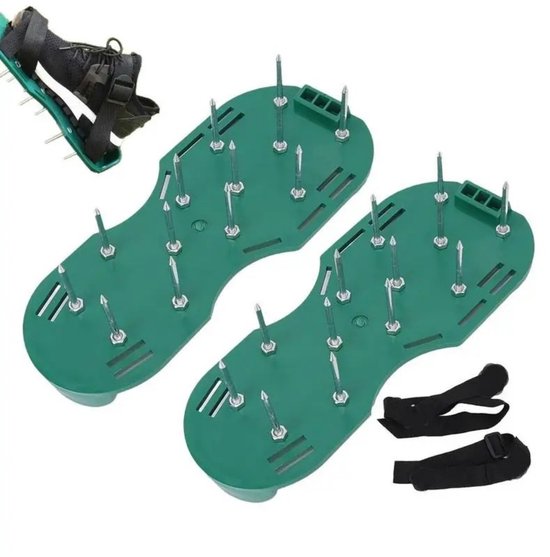 TOVBMUP Spike Shoes - Professionele spikes voor afwerkvloeren - met 42 mm spikes - Geschikt voor epoxyvloeren, coatings, overlays - Groente - Paar