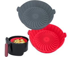 Convient aux friteuses à air COSORI/Instant Pot/Chefman/ Ninja/ Dash/ Bella/GoWise/COSMO 2QT 2.1 QT 2.3 QT 2.5 QT petite doublure en silicone pour friteuse à air, lot de 2 paniers en silicone réutilisables pour plaque de cuisson