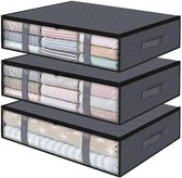 Opvouwbare opbergboxen onder bed – 3 Stuks Kledingopslag En Organizer Boxen Onder Bed Voor Slaapkamer, Kast Of Huis - Ruim En Sterk - kledingopslag – set organizers