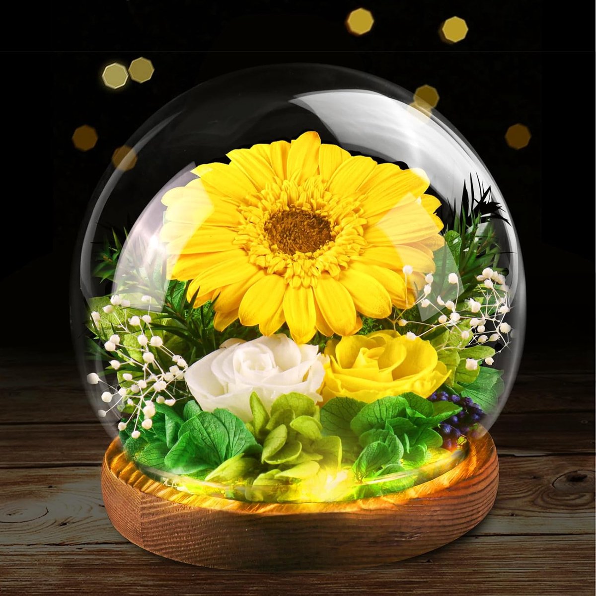 Touloube Zonnebloemcadeau voor vrouwen, eeuwige oneindige bloemen in glas, Touloube zonneschijn, inspirerend verjaardagscadeau voor vrouwen, vriendin, moeder, oma, cadeau vrouw, vriendinnen