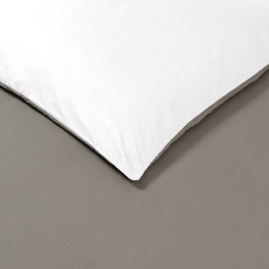 VISION Bicolor omkeerbaar - Dekbedovertrekset -Lits-jumeaux - 240x220cm Taupe/Wit van VISION — afbeelding 2