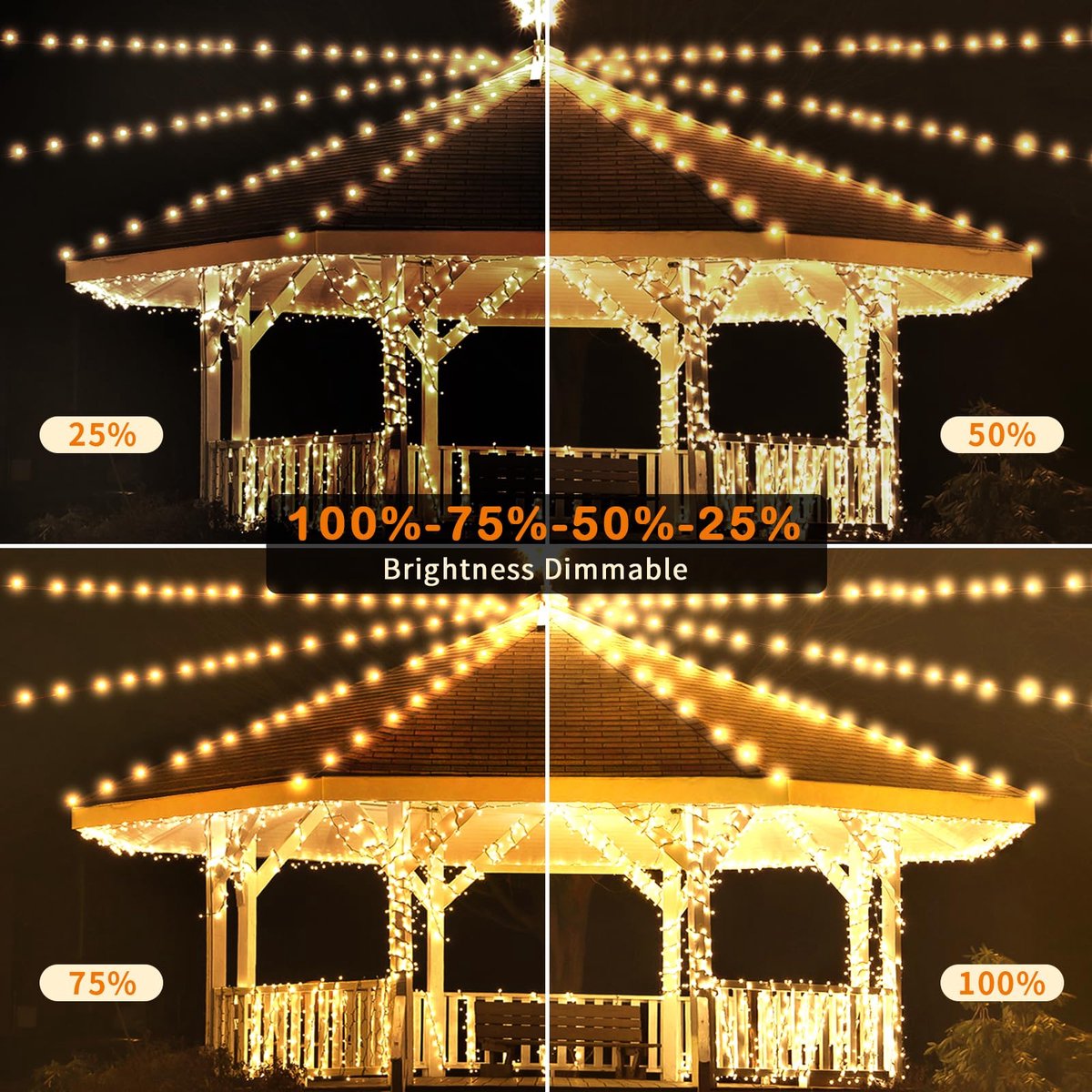 Ibenzoa® Kleurrijke 100 meter lange kerstverlichting met 800 LEDs en afstandsbediening