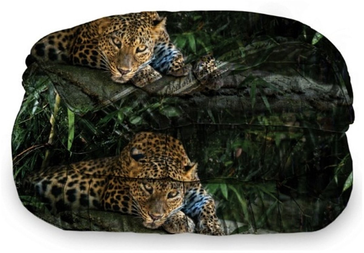 Dekbed Zonder Overtrek 200x200 cm + 2 Kussenslopen - Jungle Leopard - Easy Dekbed - Warmteklasse 2