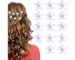10 stuks witte mini bloemen haarspelden, bruidssieraden, bloemen, haarspelden, decoratieve haarspelden, haaraccessoires voor meisjes, bruidskapsel, communie, feest