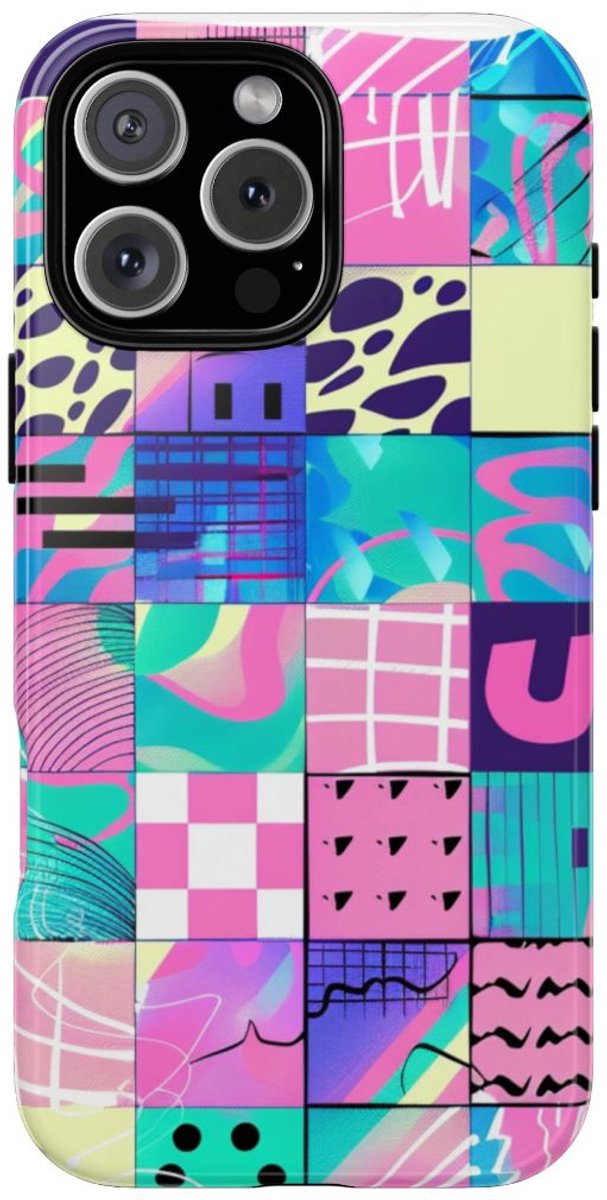 Kleurrijk Abstract Geometrisch Patroon – Telefoonhoesje Geschikt voor iPhone 16 Pro Max