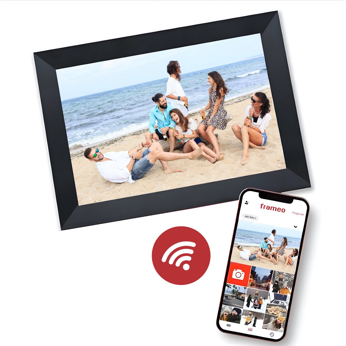 Digitale Fotolijst Wifi - FrameForever™ - App - Fotokader - 10 inch Full HD- IPS Display - Zwart - Micro SD - Touchscreen