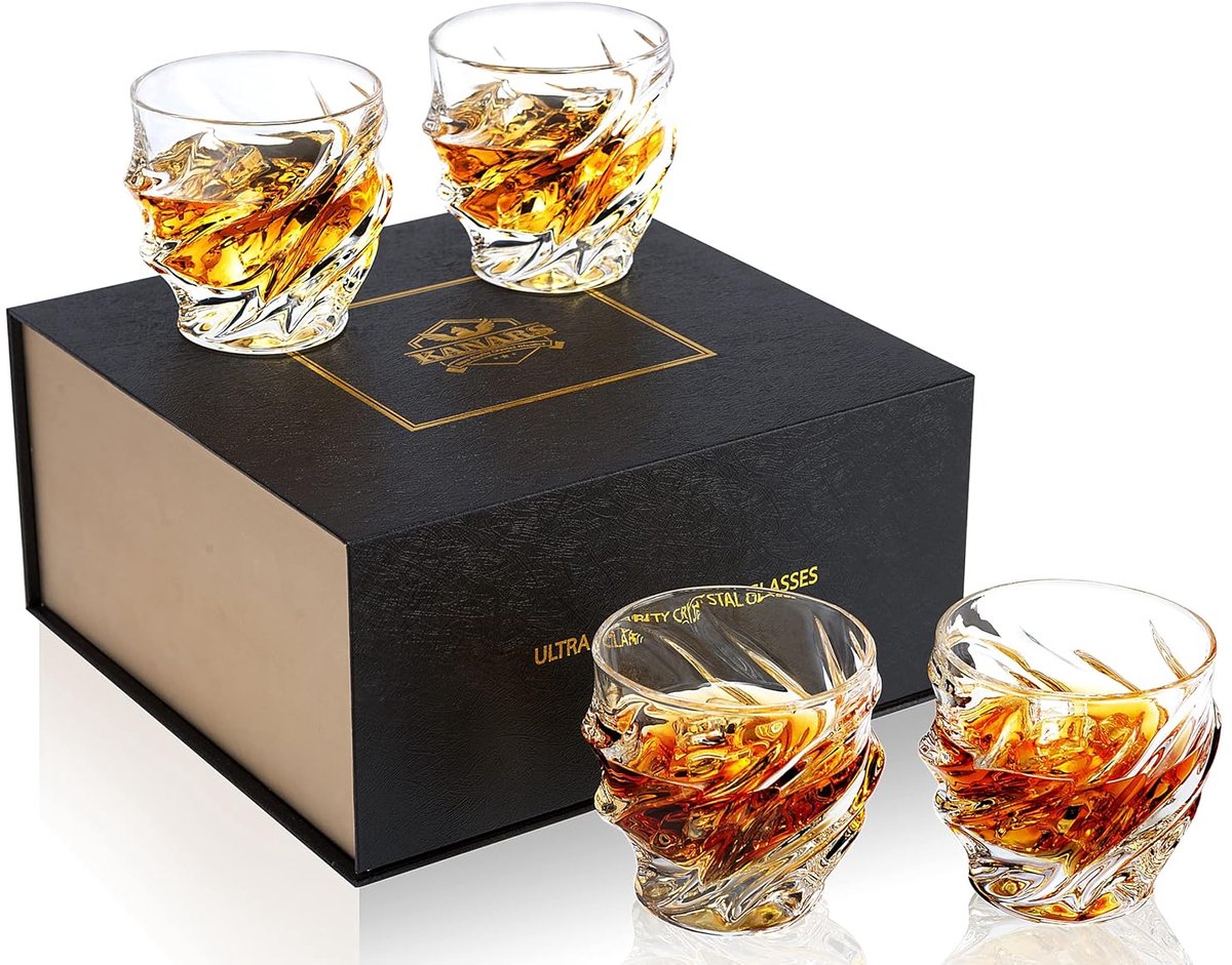 Elegante whisky glazen set - 4 stuks - kristalglas - tijdloos design