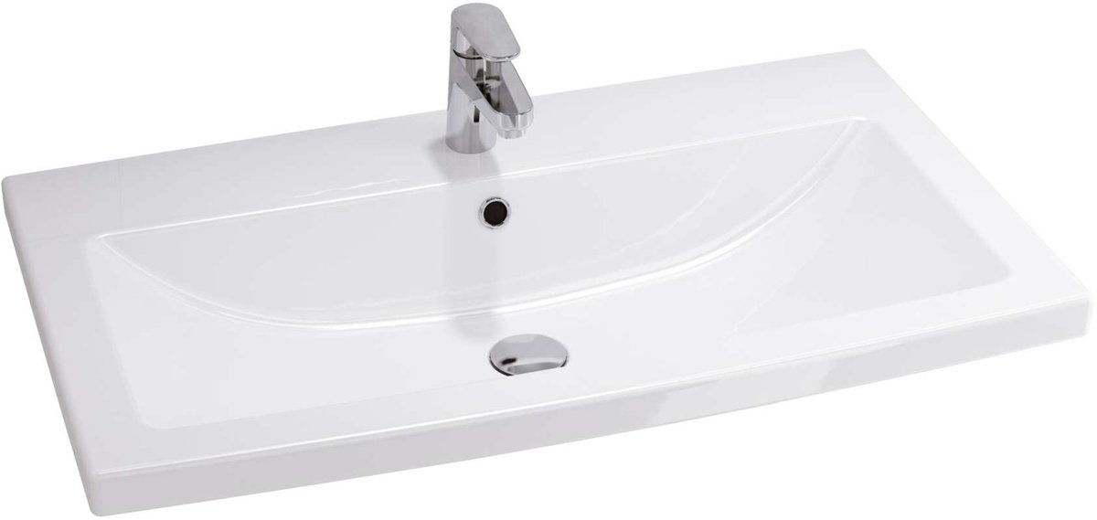 Cersanit Como - Wastafel 80x45 cm, met overloop, kraangat, wit K32-004-BOX
