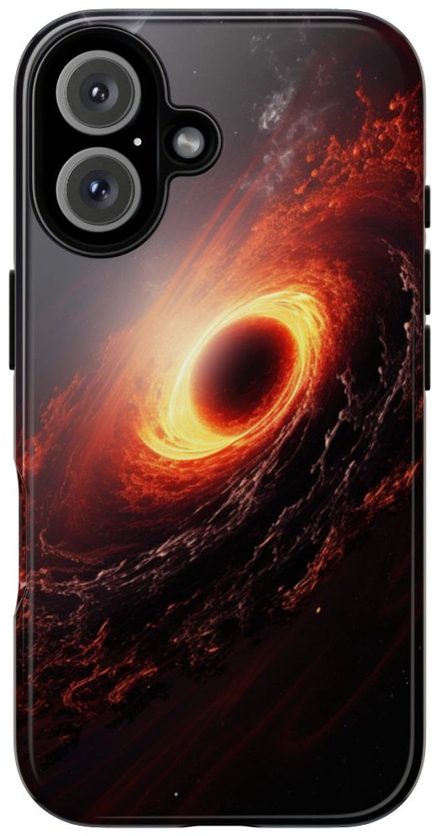 Vurige Zwarte Gat in de Ruimte – Telefoonhoesje Geschikt voor iPhone 16