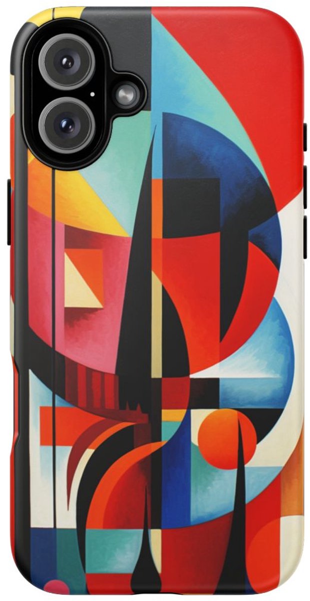 Abstracte Geometrische Compositie – Telefoonhoesje Geschikt voor iPhone 16 Plus