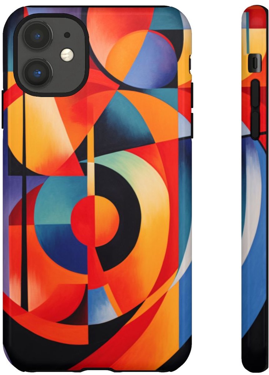Vrolijke Geometrische Abstracte Kunst – Telefoonhoesje Geschikt voor iPhone 11