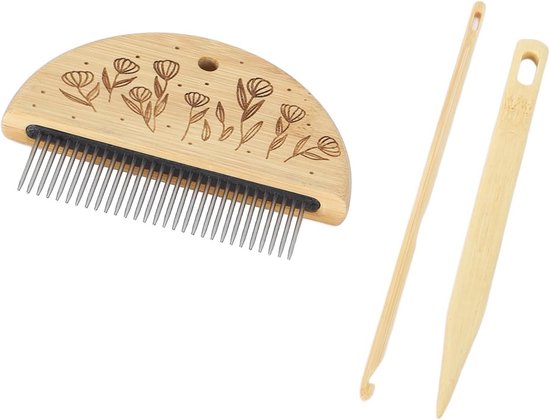 Weven Naald 5 Stuks Diy Houten Grote Oog Breinaalden Tapijtwerk