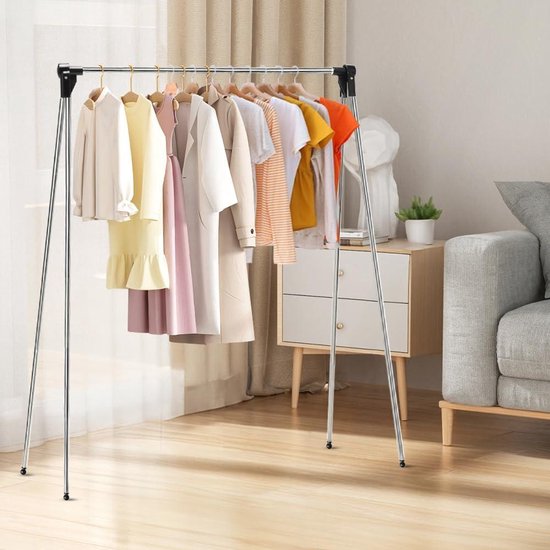 Stevig Opvouwbaar Kledingrek, Kleerhangerstandaard, Grijs, Art Moon Cedar Stevig Opvouwbaar Kledingrek Kleerhangerstandaard Droogrek Binnen Buiten Max Capaciteit 22 Kg Of 63 Kleerhangers Eenvoudig Te Monteren Grijs