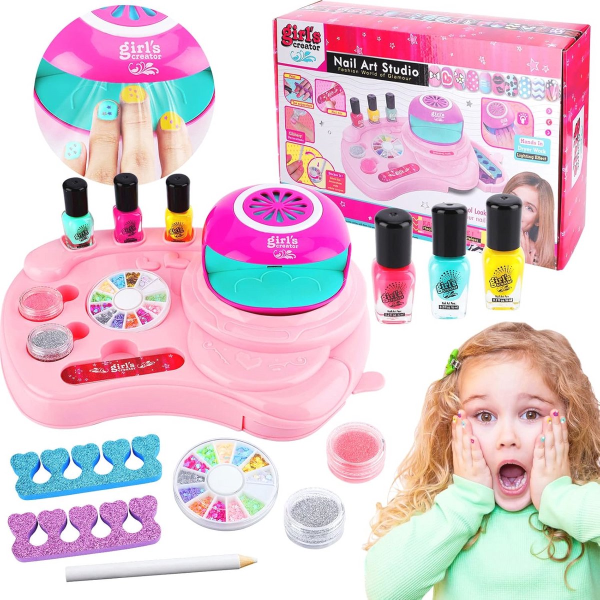 Manicureset voor Kinderen - Creatieve Nagel Kunstset voor Meisjes