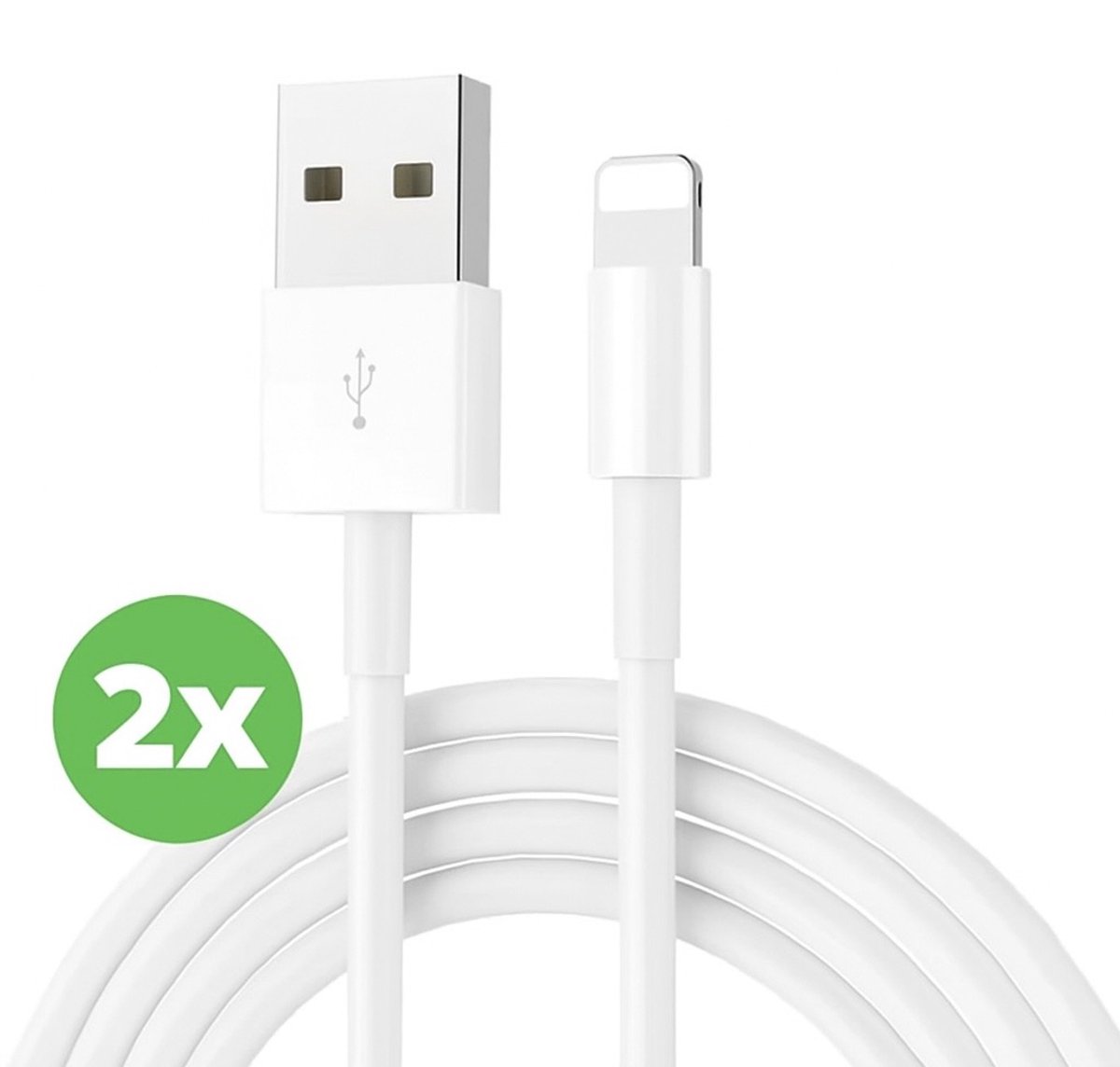 Image of 2x Oplader Rixus kabel geschikt voor iPhone- Kabel geschikt voor Lightning- Oplaadkabel- USB Kabel- Lader kabel