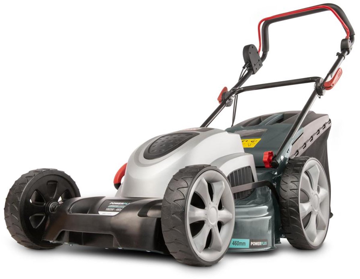 Powerplus elektrische grasmaaier POWPG10240 - 1800 W, 460 mm Ø grasmachine, tuintoestel, met grasopvangsysteem, mulchen en achteruitworp